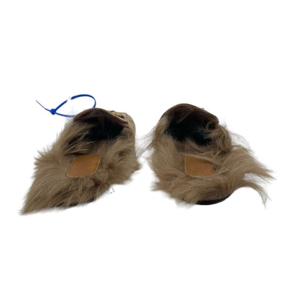 Gucci GG Monogram Fur Princetown Mules Horsebit Natural Size 39.5 - Picture 7 of 11